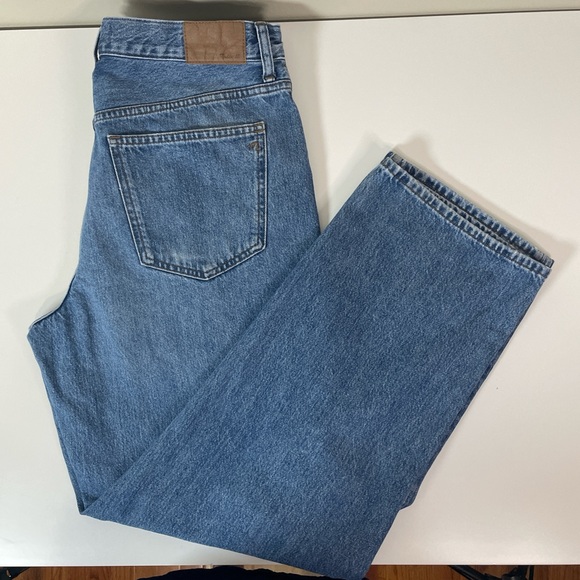 MADEWELL Sz 29 Medium Wash Button Fly Low Slung Straight Jeans 5 Pocket Style - Picture 6 of 8